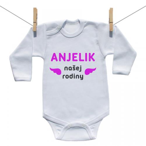 Boodyy Body s dlhým rukávom Anjelik našej rodiny Ružová 92 (18-24 mesiacov)