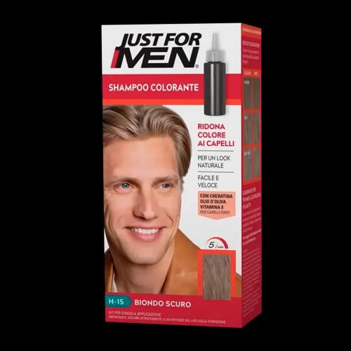 Šampón na zakrytie sivých vlasov farba tmavý blond Just for Men H15 Dark Blonde