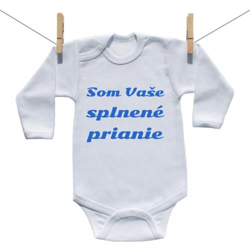 Boodyy Body s dlhým rukávom Splnené prianie Modrá 68 (3-6 mesiacov)