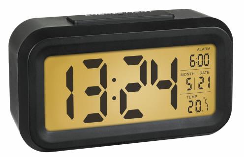 60.2018.01 TFA LUMIO Digitálny budík s podsvietením, čierny