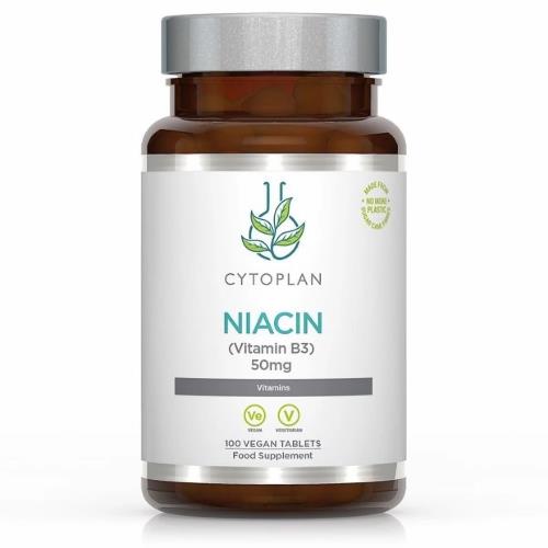 Cytoplan Niacin - Vitamín B3 (niacínamid), 50 mg, 100 vegan tablet