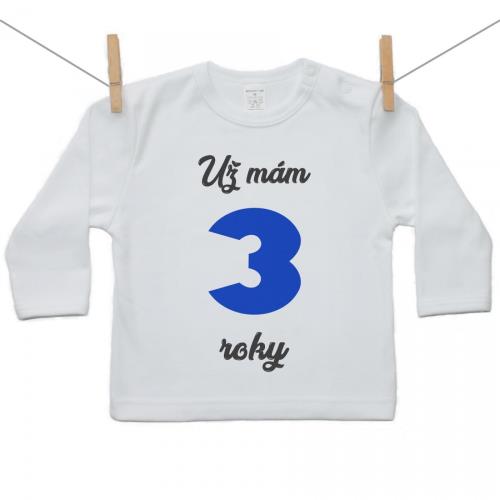Boodyy Tričko s dlhým rukávom Už mám 3 roky Chlapec 128 (7-8 rokov)