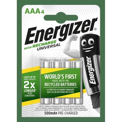 Energizer Universal AAA 500mAh 4ks nabíjacie batérie EHR016