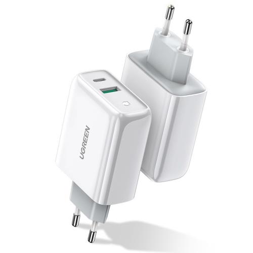 Ugreen CD170 sieťová nabíjačka USB-C / USB QC 4.0 PD 36W , biela