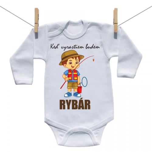 Boodyy Body s dlhým rukávom Keď vyrastiem budem rybár 62 (2-4 mesiace)