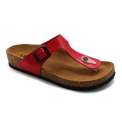 Leon 4080 Dámska zdravotná korková obuv 38 - 24,5cm, červená, 2,0 cm