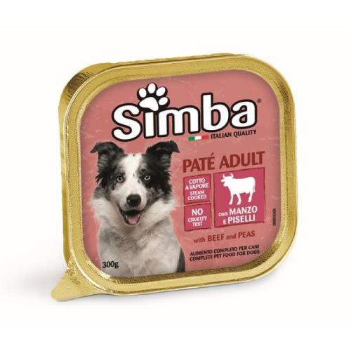 MONGE SIMBA Dog Paté Beef and peas 300g paštéta pre dospelých psov s hovädzím mäsom a hráškom