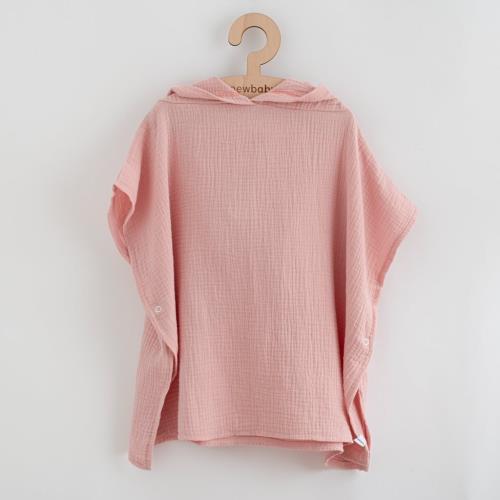 Detské mušelínové pončo New Baby Feeling ružová 80 cm M, 20C52469