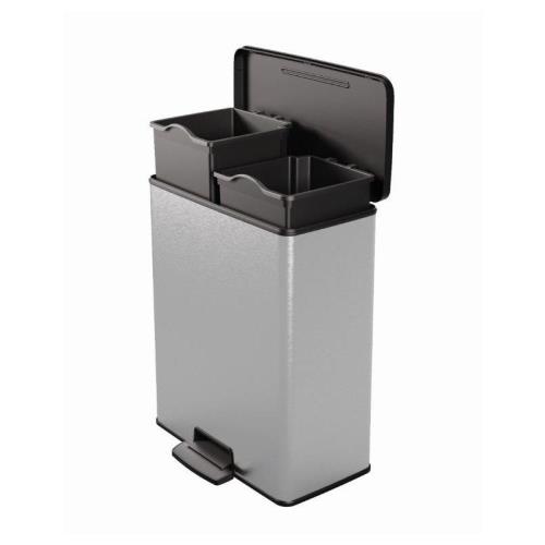 Odpadkový kôš Curver Deco Bin Duo 26 l + 26 l strieborný