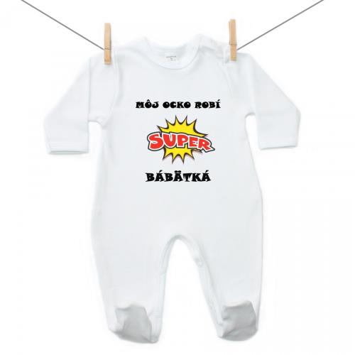 Boodyy Overal Môj ocko robí super bábätká 62 (2-4 mesiace)