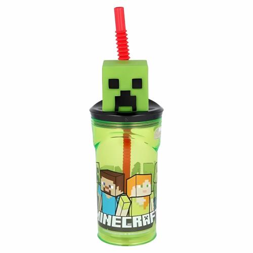 Plastová fľaša 3D s tubou – 360 ml - Zelená H36427