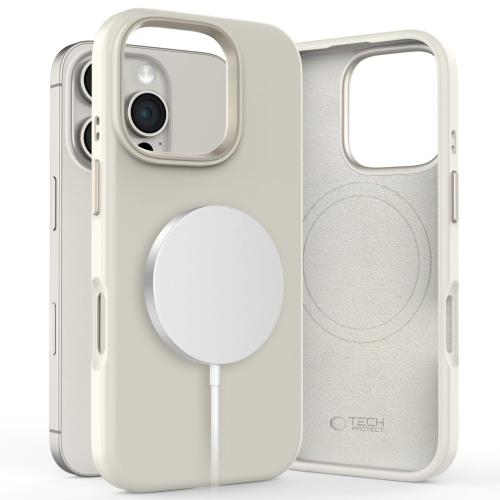 Tech-Protect Silicone Pure MagSafe kryt na iPhone 16 Pro, béžový