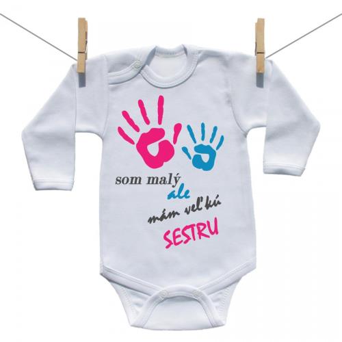 Boodyy Body s dlhým rukávom Som malý ale mám veľkú sestru 86 (12-18 mesiacov)