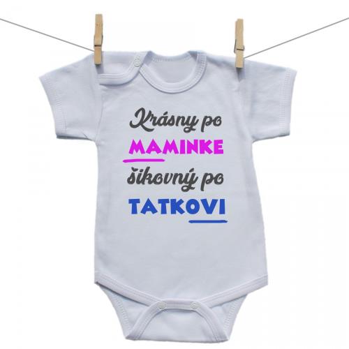 Boodyy Body s krátkym rukávom Krásny po maminke, šikovný po tatkovi 56 (0-2 mesiace) 1034-26962