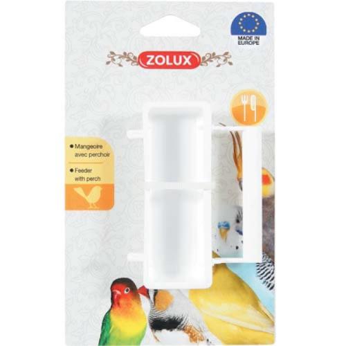 ZOLUX Krmítko biele pre vtákov s bidlom 70x60x43mm