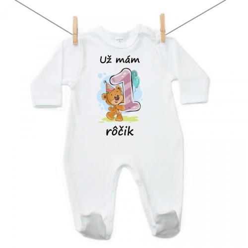 Boodyy Overal Už mám 1 rôčik Medvedík Dievča 62 (2-4 mesiace)