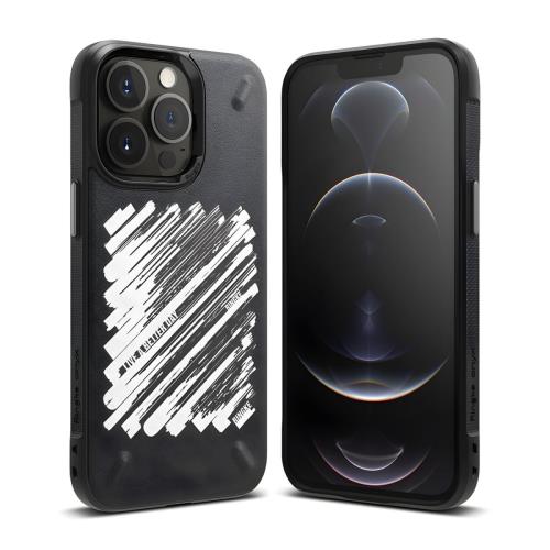 Silikónové pancierové puzdro Paint pre Apple iPhone 13 Pro - Čierna H12205