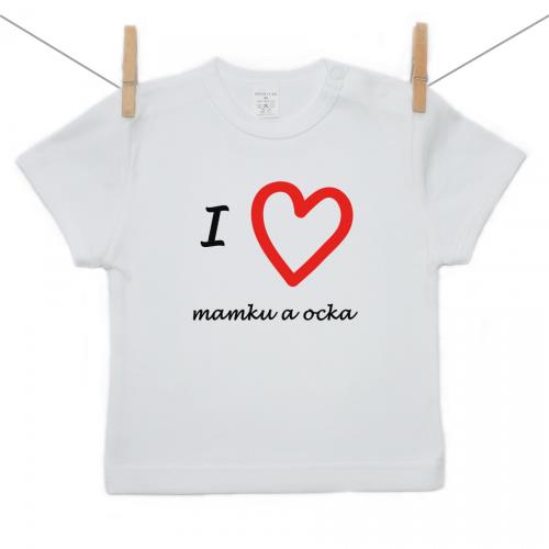 Boodyy Tričko s krátkym rukávom I love mamku a ocka 74 (6-9 mesiacov)