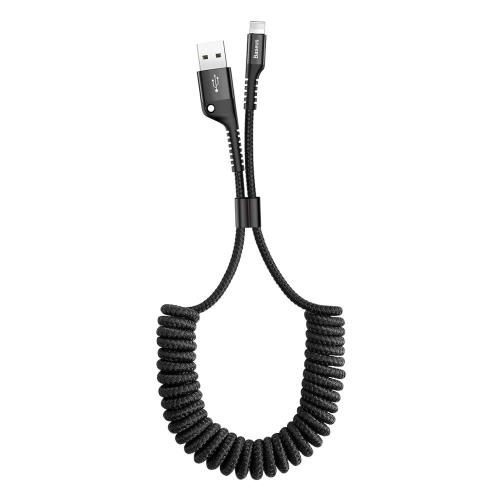 Baseus Fish Eye Spring kábel USB / Lightning čierny