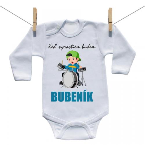 Boodyy Body s dlhým rukávom Keď vyrastiem budem bubeník 80 (9-12 mesiacov) 4370-73815
