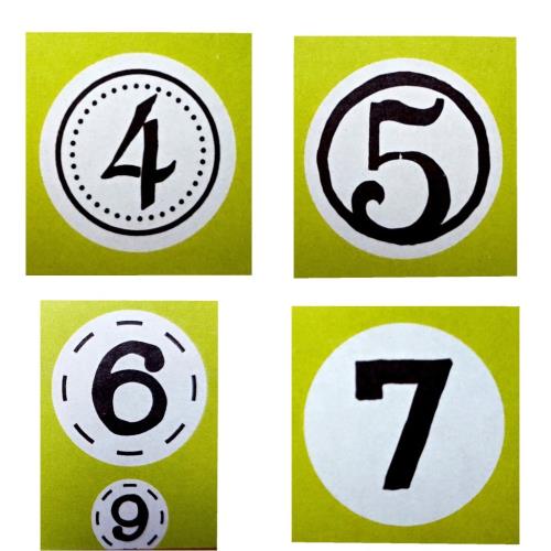Drevená pečiatka číslo 4, 5, 6, 7-Stafil