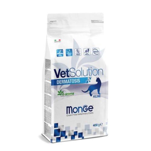 MONGE VetSolution Cat Dermatosis 400g diétne suché krmivo pre mačky na podporu funkcie pokožky pri dermatóze