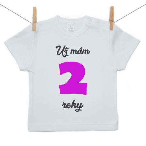 Boodyy Tričko s krátkym rukávom Už mám 2 roky Dievča 134 (8-9 rokov)