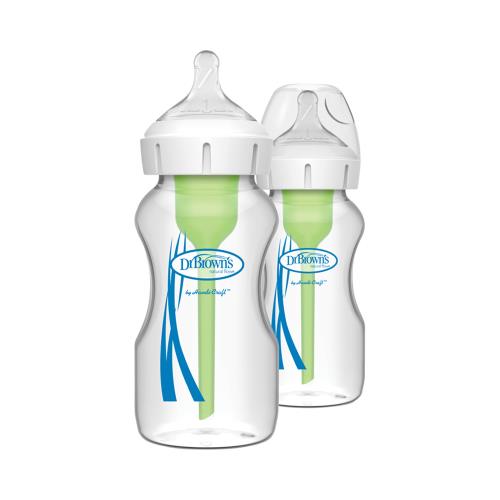 Dojčenská Antikoliková fľaša Options+ SKLENENÁ Wide-Neck 270ml 2 ks (WB92700-P2)
