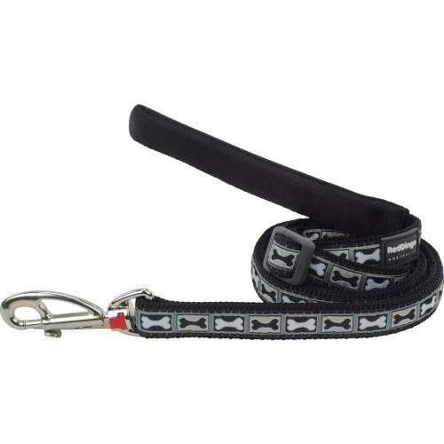 Nylonové vodítko Red dingo čierne s kostičkami, šírka: 12 mm