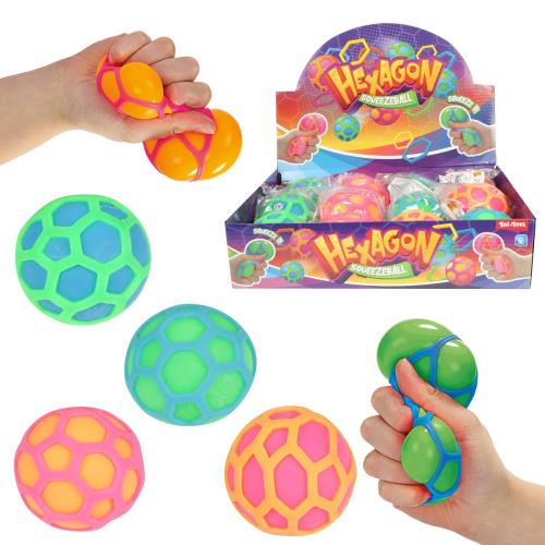 Antistres Stláčacia loptička - sieťovaná guľa Hexagon-Toi Toys
