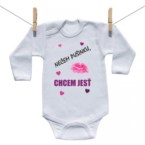 Boodyy Body s dlhým rukávom Nečem pusinku, chcem jesť 74 (6-9 mesiacov)