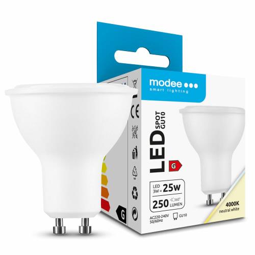 Modee LED bodová žiarovka Spot Alu-Plastic 3W GU10 250 lm neutrálna biela (ML-GU10P4000K3W)