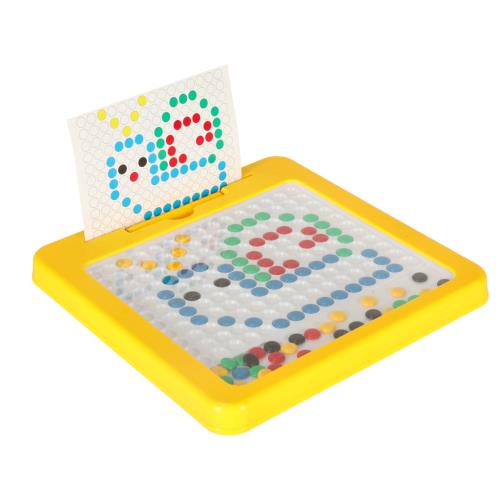 Magnetická montessori mozaiková tabuľa farebné bodky žltá 26 x 26 cm