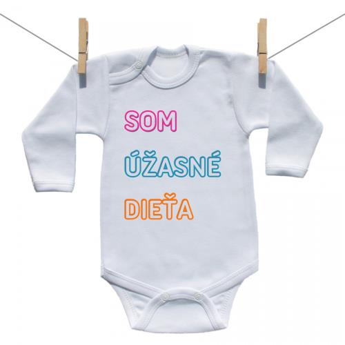Boodyy Body s dlhým rukávom Som úžašné dieťa 68 (3-6 mesiacov)