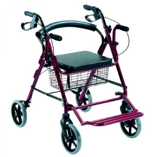 ANTAR chodítko pre seniorov štvorkolesové skladacie AT51018 - Strieborné
