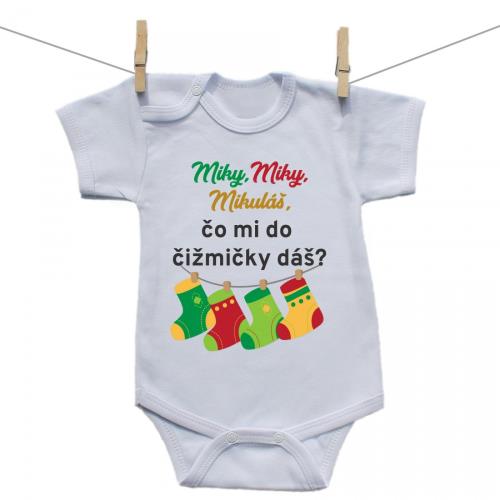 Boodyy Body s krátkym rukávom Miky,Miky, Mikuláš, čo mi do čižmičky dáš? 50 (0 mesiacov) 3152-50601