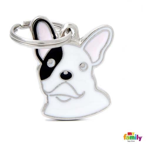 MF WHITE FRENCH BULLDOG 2,7x2,3 cm gravírovateľný prívesok