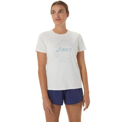 Asics Nagino Graphic Run SS Top Dámske športové tričko s krátkym rukávom, biele, veľ. XL 92564-xl