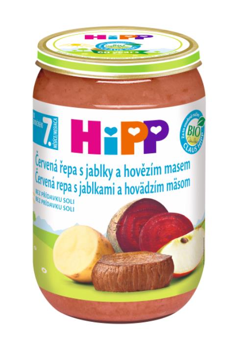 HiPP BIO Červená repa s jablkami a hovädzím mäsom od uk. 7. mesiaca