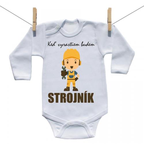 Boodyy Body s dlhým rukávom Keď vyrastiem budem strojník 50 (0 mesiacov)