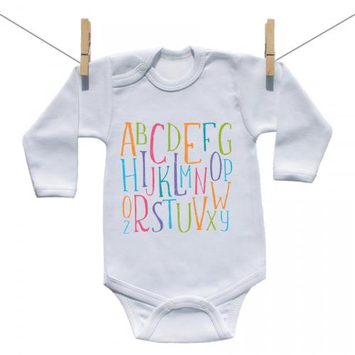 Boodyy Body s dlhým rukávom Abeceda 74 (6-9 mesiacov)