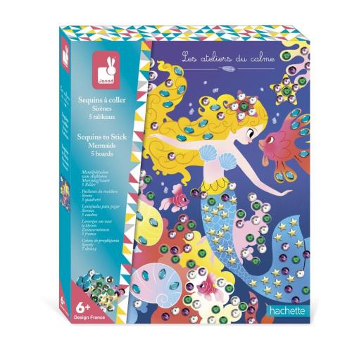 Janod Atelier Maxi Kreatívna sada Obrázky s flitrami Morské panny od 6 rokov