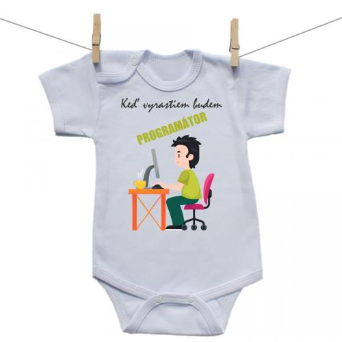 Boodyy Body s krátkym rukávom Keď vyrastiem budem programátor 74 (6-9 mesiacov)