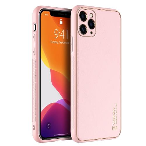 DUX DUCIS Yolo kožený kryt na iPhone 12 Pro Max, ružový