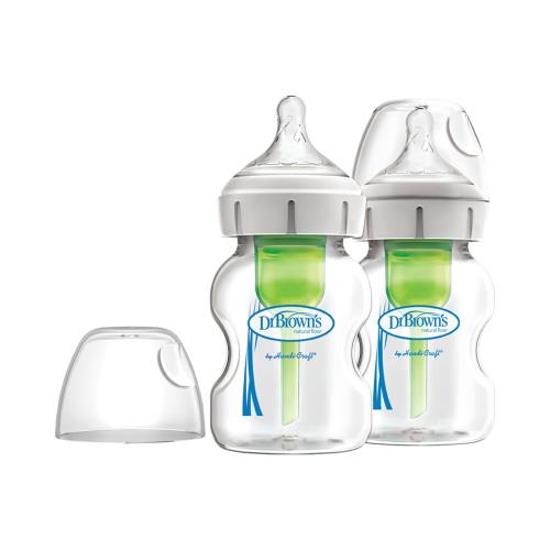 Dojčenská Antikoliková fľaša Options+ SKLENENÁ Wide-Neck 150ml 2 ks (WB52700-P2)