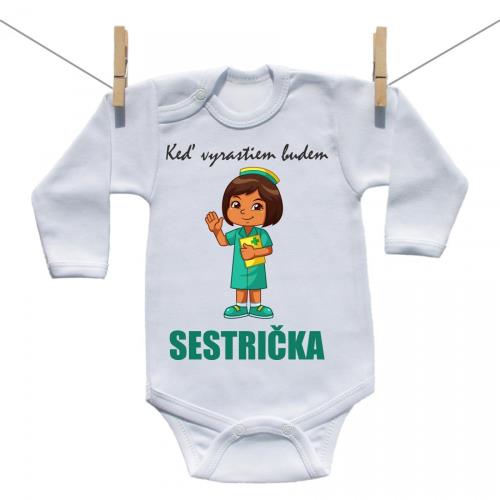 Boodyy Body s dlhým rukávom Keď vyrastiem budem sestrička 98 (2-3 roky)