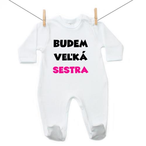 Boodyy Overal Budem veľká sestra 68 (3-6 mesiacov)