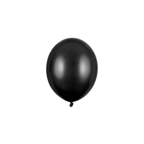 PartyDeco Balóny metalické čierne 12cm 100ks