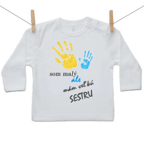 Boodyy Tričko s dlhým rukávom Som malý ale mám veľkú sestru 68 (3-6 mesiacov) 777-25230