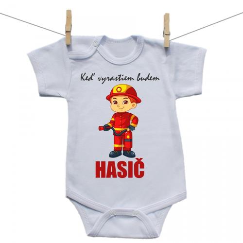 Boodyy Body s krátkym rukávom Keď vyrastiem budem hasič 68 (3-6 mesiacov)